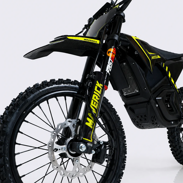 Black and yellow electric bike on a white background