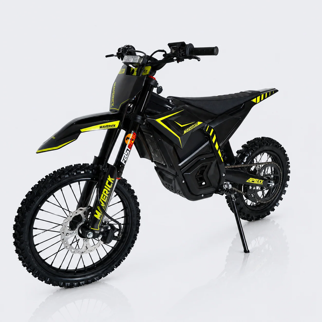 Black and yellow electric bike on a white background