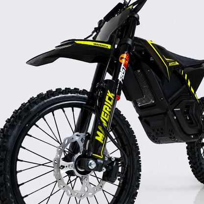 Black and yellow electric bike on a white background